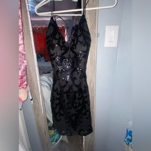 Little black dress with sequins worn once